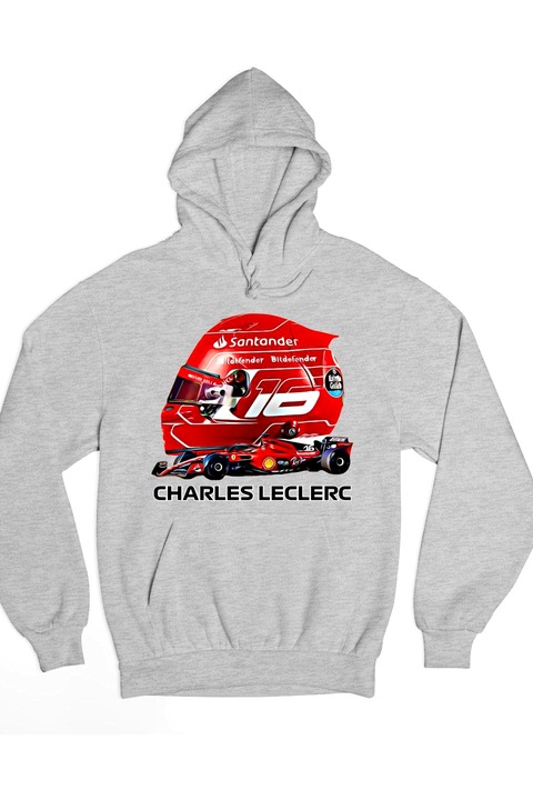 Hanorac formula 1 pentru femei Charles Leclerc, Gri