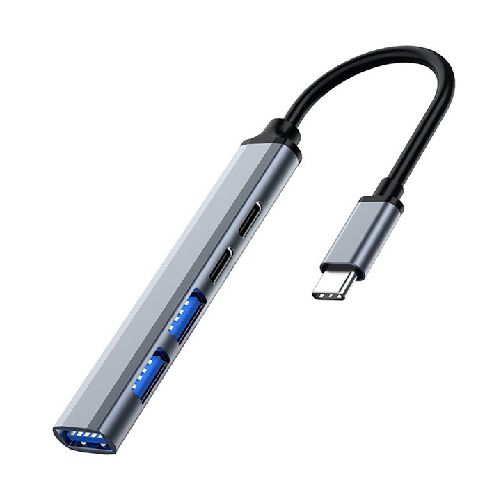 USB-C хъб, Vaxiuja, 5в1, сребрист
