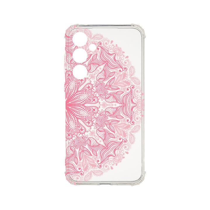 Husa BestCase® Anti Shock 1.5MM, Compatibila Cu Samsung Galaxy A55 5G, Lace Pink, Rezistenta La Socuri, Protectie Camera, Margini ridicate pentru protectia ecranului, AS 21