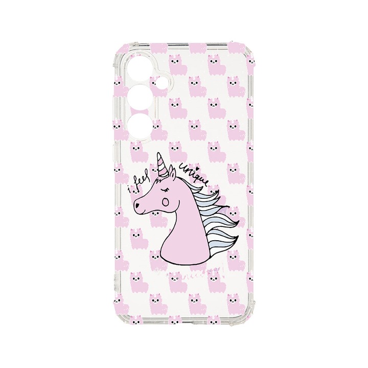 Husa BestCase® Anti Shock 1.5MM, Compatibila Cu Samsung Galaxy A55 5G, Unicorn - I Feel Unique, Rezistenta La Socuri, Protectie Camera, Margini ridicate pentru protectia ecranului, AS 521