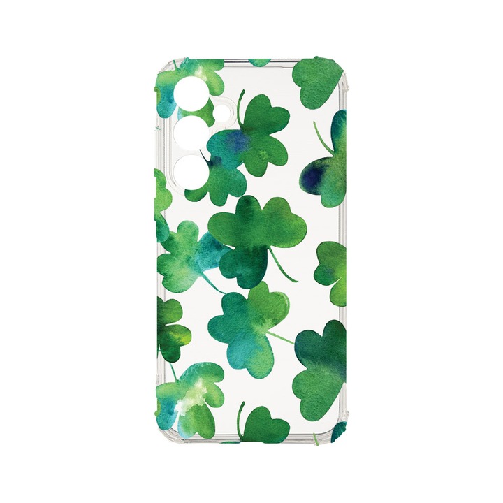 Husa BestCase® Anti Shock 1.5MM, Compatibila Cu Samsung Galaxy A55 5G, Green leaf, Rezistenta La Socuri, Protectie Camera, Margini ridicate pentru protectia ecranului, AS 697