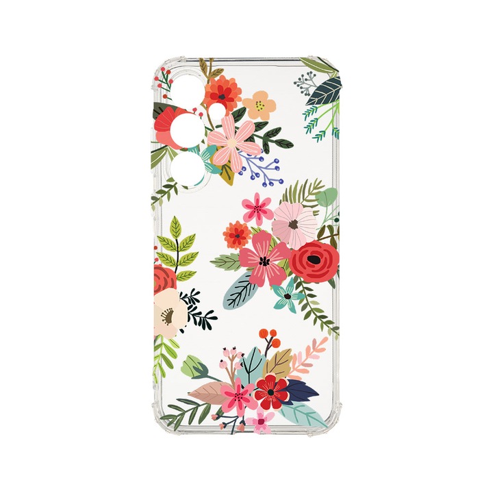 Husa BestCase® Anti Shock 1.5MM, Compatibila Cu Samsung Galaxy A55 5G, Flowers, Rezistenta La Socuri, Protectie Camera, Margini ridicate pentru protectia ecranului, AS 630