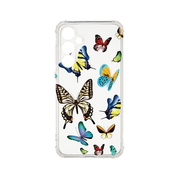 Husa BestCase® Anti Shock 1.5MM, Compatibila Cu Samsung Galaxy A55 5G, Beautiful Color Butterflies, Rezistenta La Socuri, Protectie Camera, Margini ridicate pentru protectia ecranului, AS 992