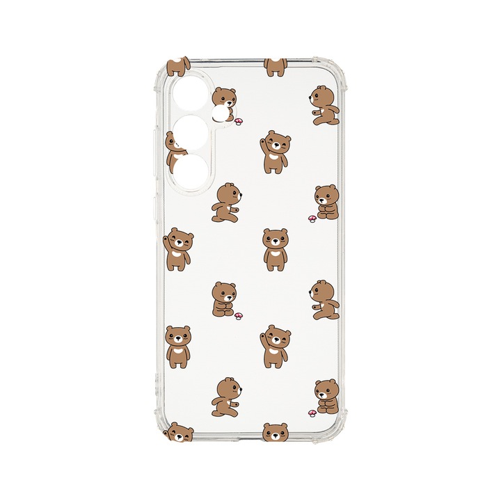 Husa BestCase® Anti Shock 1.5MM, Compatibila Cu Samsung Galaxy A55 5G, Teddy Bear Pattern, Rezistenta La Socuri, Protectie Camera, Margini ridicate pentru protectia ecranului, AS 970