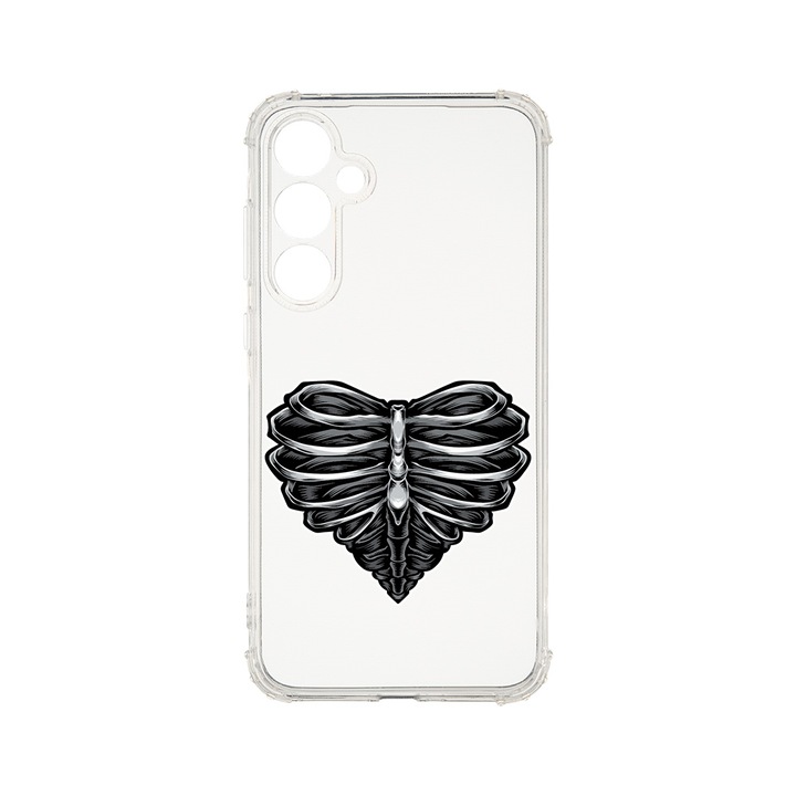 Husa BestCase® Anti Shock 1.5MM, Compatibila Cu Samsung Galaxy A55 5G, Skeleton Heart, Rezistenta La Socuri, Protectie Camera, Margini ridicate pentru protectia ecranului, AS 1024