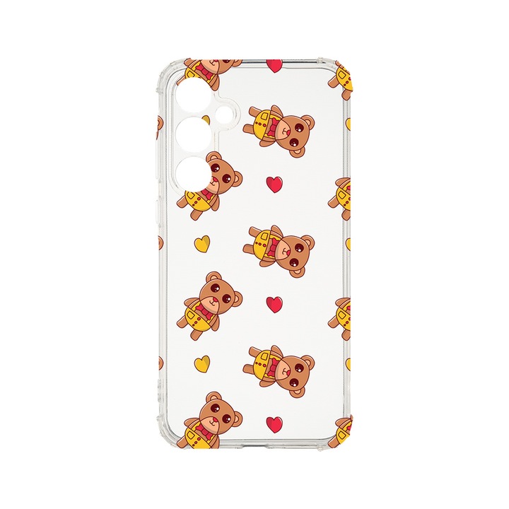 Husa BestCase® Anti Shock 1.5MM, Compatibila Cu Samsung Galaxy A55 5G, Teddy Bear Love Pattern, Rezistenta La Socuri, Protectie Camera, Margini ridicate pentru protectia ecranului, AS 968