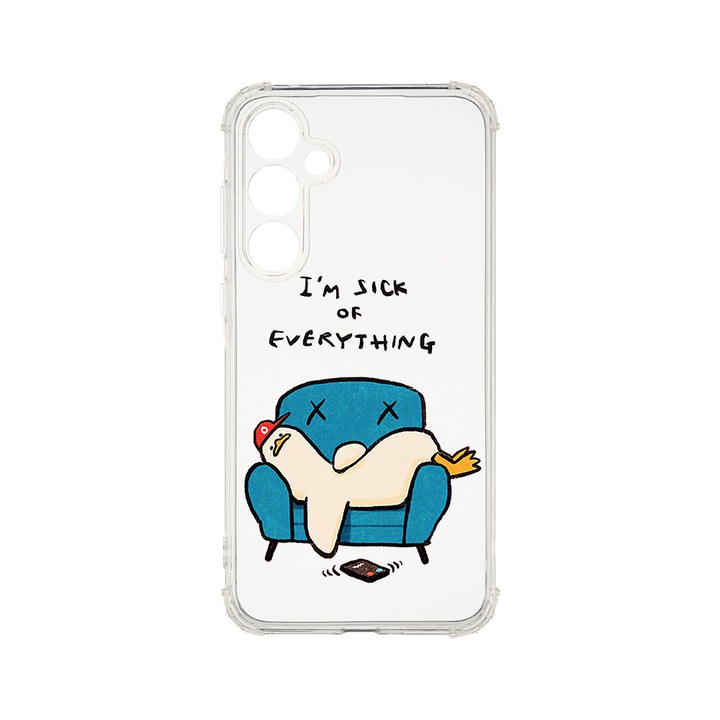 Husa BestCase® Anti Shock 1.5MM, Compatibila Cu Samsung Galaxy A55 5G, I'm Sick Of Everything, Rezistenta La Socuri, Protectie Camera, Margini ridicate pentru protectia ecranului, AS 1017