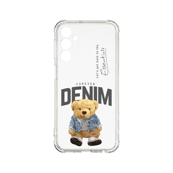 Силиконов калъф BestCase за Samsung Galaxy M34, Denim Style Teddy Bear, 1.5MM Anti Shock, AS 930