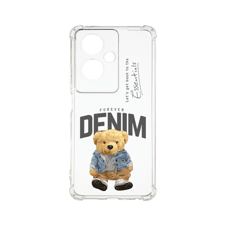 Силиконов калъф BestCase за OPPO A79 5G, Denim Style Teddy Bear, 1.5MM Anti Shock, AS 930