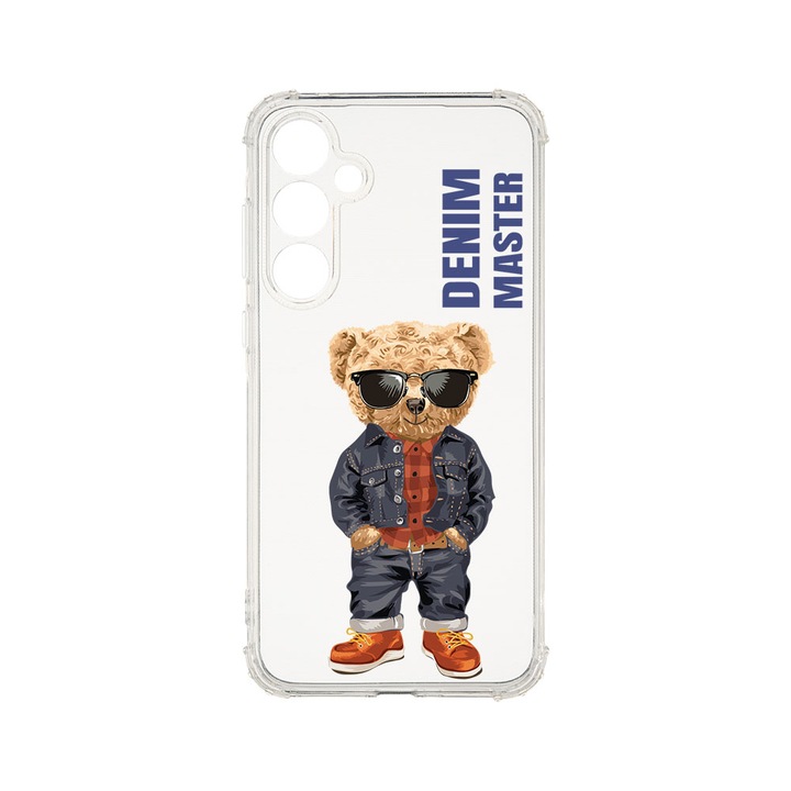 Husa BestCase® Anti Shock 1.5MM, Compatibila Cu Samsung Galaxy A55 5G, Denim Master - Teddy Bear, Rezistenta La Socuri, Protectie Camera, Margini ridicate pentru protectia ecranului, AS 927