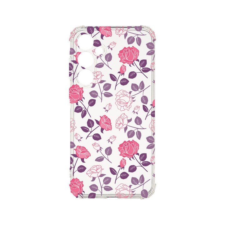 Husa BestCase® Anti Shock 1.5MM, Compatibila Cu Samsung Galaxy A55 5G, Rose, Rezistenta La Socuri, Protectie Camera, Margini ridicate pentru protectia ecranului, AS 168