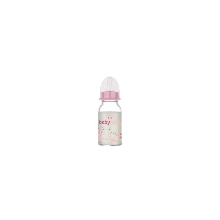 Biberon din sticla, 0-24 luni, Baby Nova, 120 ml
