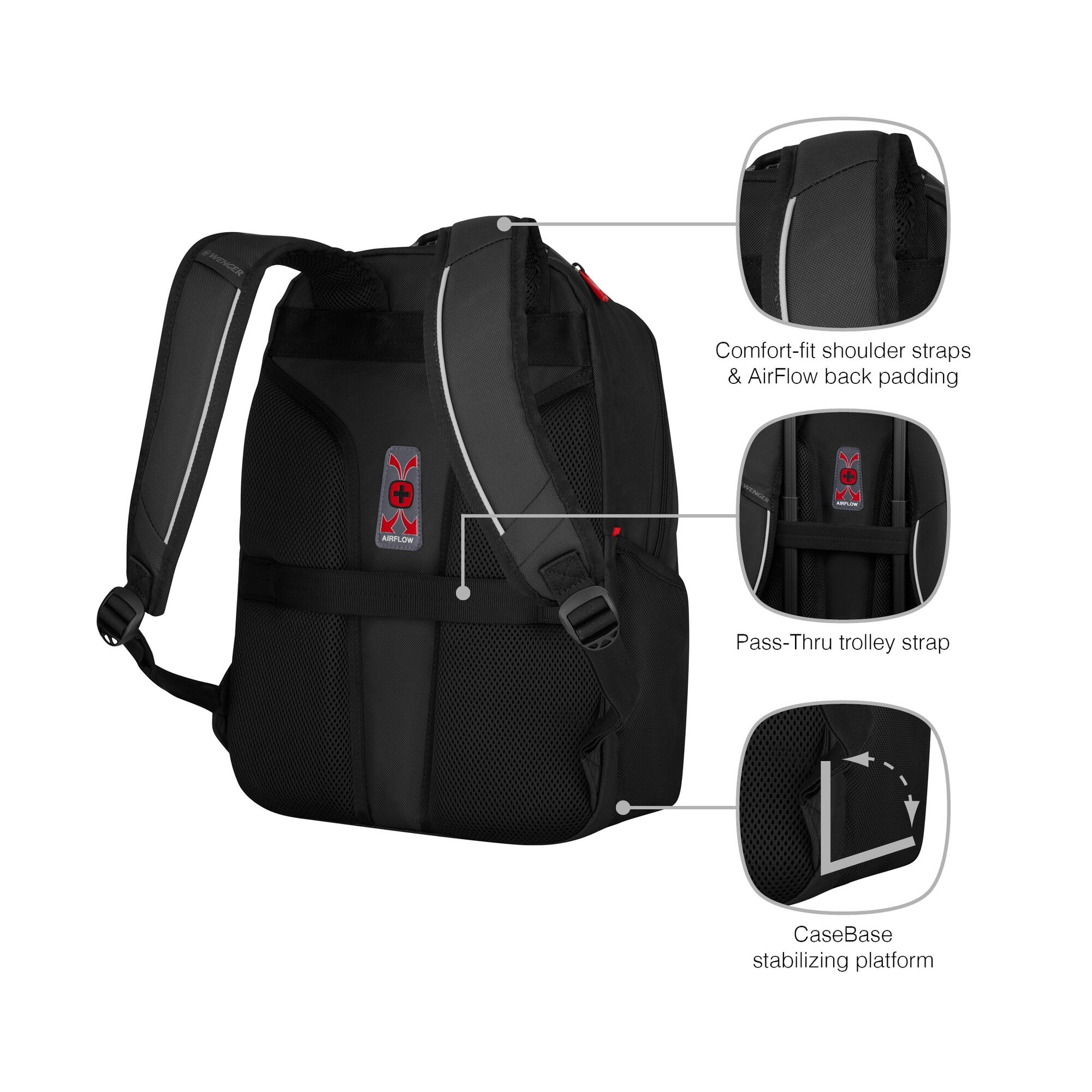 Rucsac laptop Wenger, Altair, 15, 6 inch, compartiment tableta, Negru
