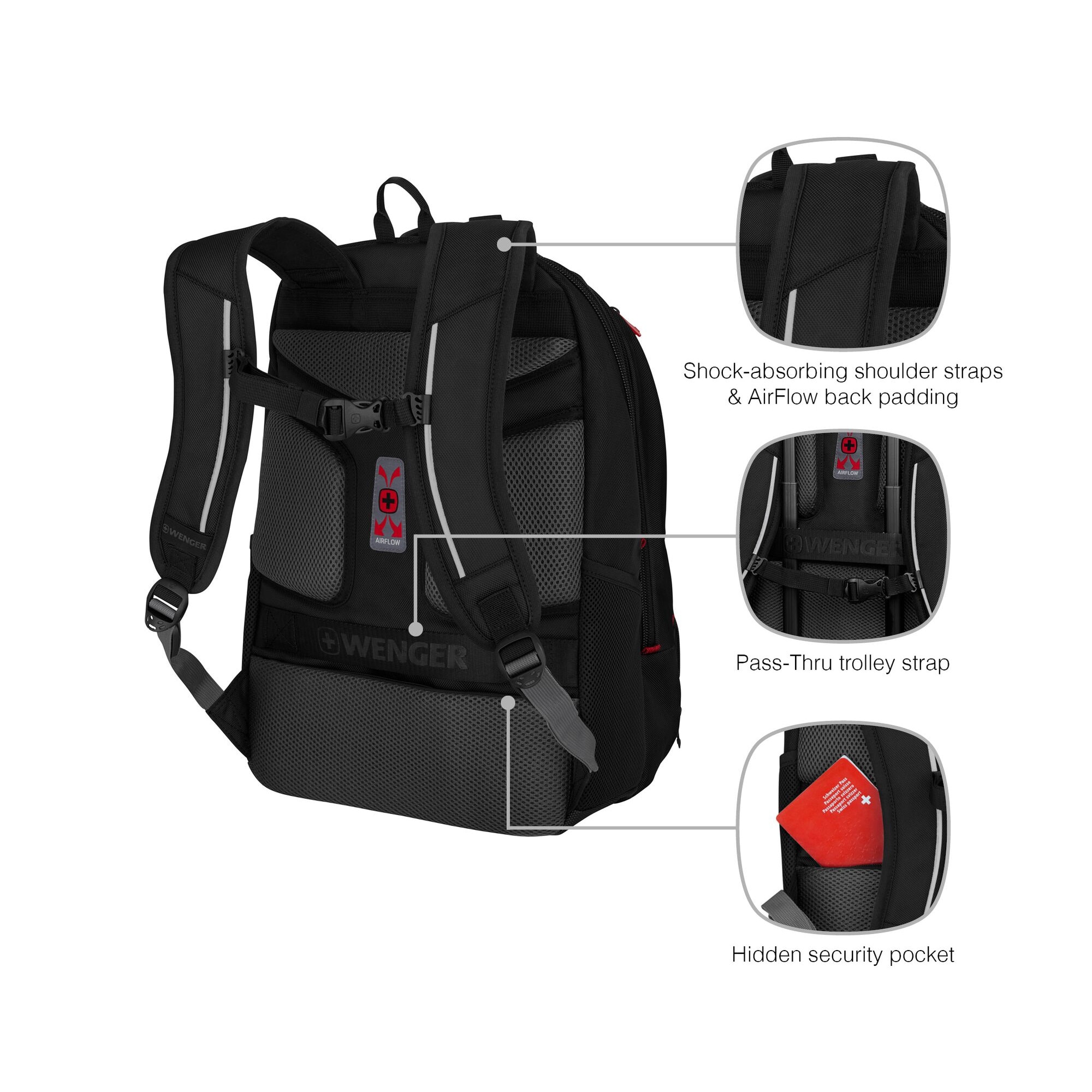 Rucsac laptop Wenger, Carbon Pro, Business, 15.6 inch, compartiment tableta, Nergu