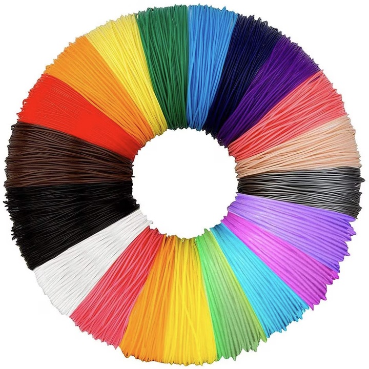 Set filamente 100m pentru creion 3D, NYTRO, Filament plastic imprimanta 3D, PLA 1.75 mm, Multicolor