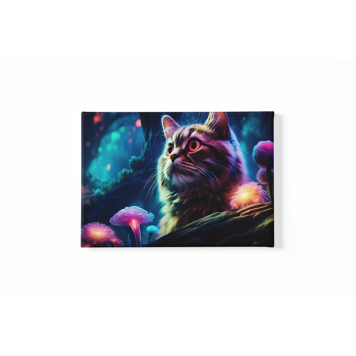 Tablou pisica imprimat cu cerneala UV, 37x25cm, E015