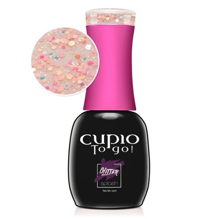 Oja semipermanenta To Go! Glitter Splash - Candy Shop 15 ml, Cupio