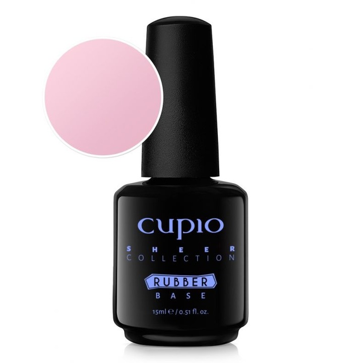 Oja semipermanenta Rubber Base Sheer Collection - Pink Lemonade 15 ml, Cupio