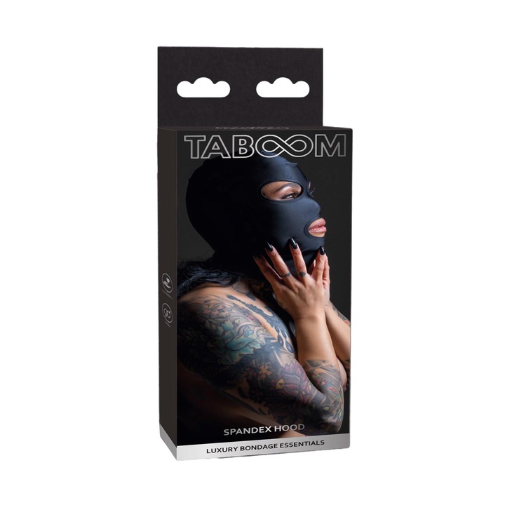 Set Spandex Hood Taboom, negru, cu deschideri pentru ochi si gura
