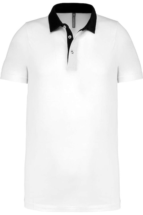 Férfi jersey pólóing, két árnyalatban - KA260, Fehér/Tengerészkék