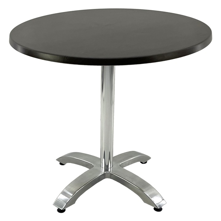 Masa restaurant exterior, interior rotunda D80xh74cm Raki New Wenge, blat werzalit si picior aluminiu