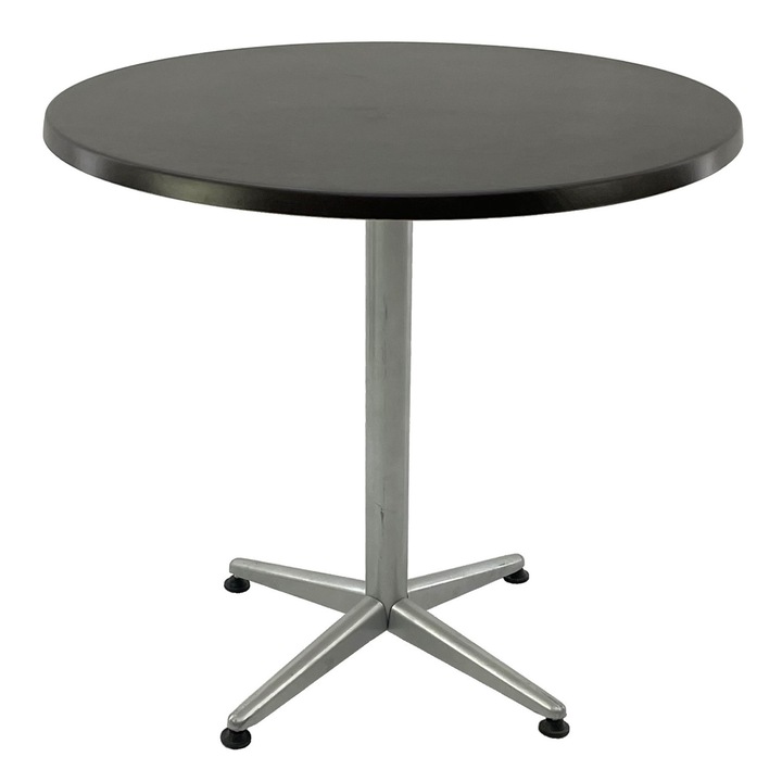 Masa restaurant exterior/interior rotunda D80xh74cm Raki New Wenge, blat werzalit si picior metalic gri