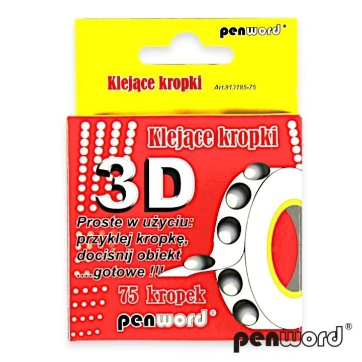 Rola Puncte adezive, PENWORD, 3D, 75 de puncte