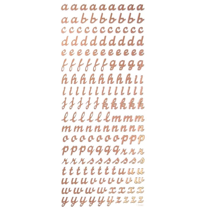 Set 168 stickere autoadezive, Dalprint, Litere, 10 x 24 cm, Auriu