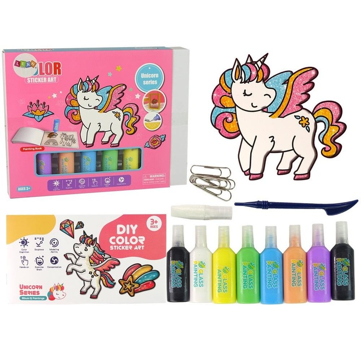 Творчески комплект книги с блясък и аксесоари, leantoys, многоцветен, 31,5x24,5x4,5 см