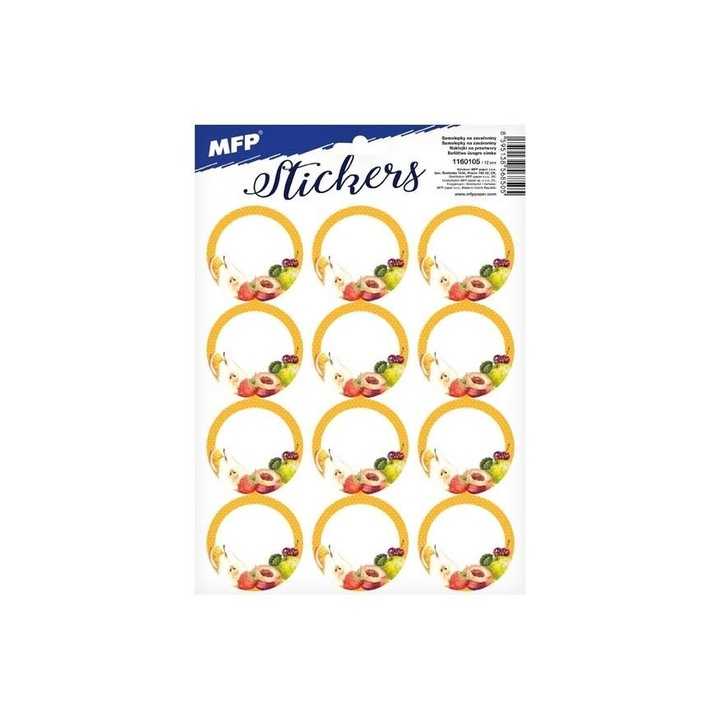 Etichete autoadezive pentru conserve, MFP, 16.2x23cm, Multicolor