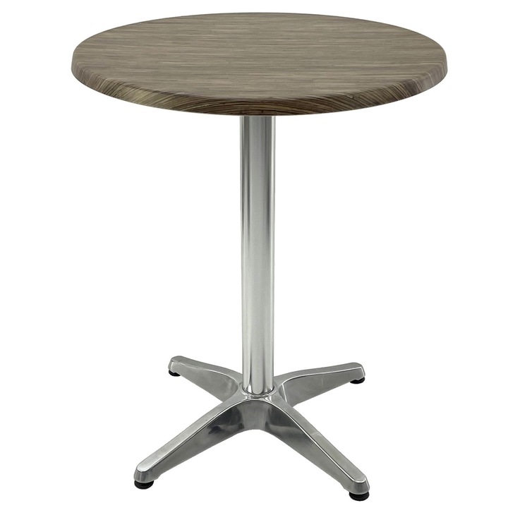 Masa bistro rotunda D60xh74cm Raki Dark Seagrass, blat werzalit si baza aluminiu