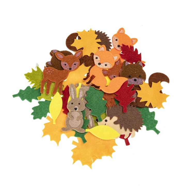 35 db-os Brewis díszmatrica készlet, filc, őszi, többszínű