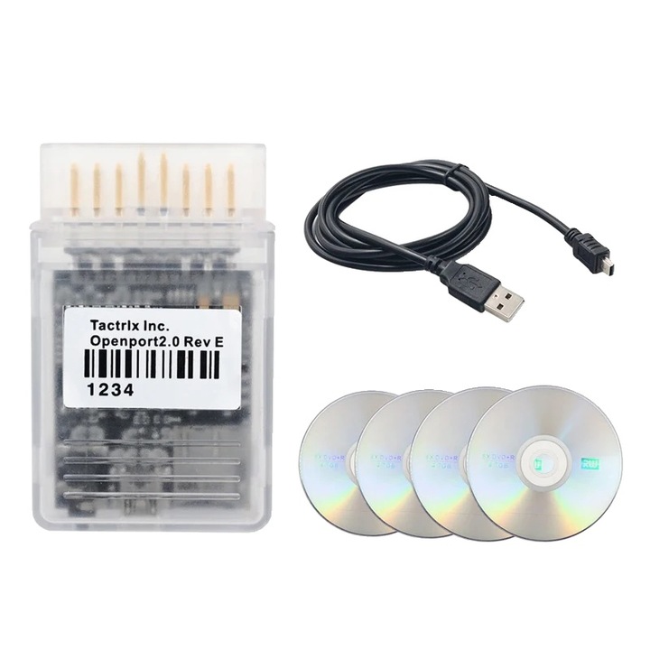 Тестер за диагностика на автомобили, Tactrix Openport 2.0, OBD2, 72Mhz процесор, USB свързаност, поддръжка на microSD, многоцветен