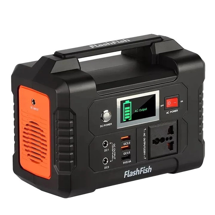 Generator Solar Portabil, Litiu-Ion, 200 W, Negru, 151Wh, 208x110x158mm, Monofazat