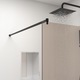 Paravan dus walk-in, Sticla Securizata Bronze de 6mm, Accesorii Feronerie Negru Mat, Tratament anti-calcar, 120 x 195 cm