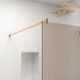 Paravan dus walk-in, Sticla Securizata Bronze de 6mm, Accesorii Feronerie Gold, Tratament anti-calcar, 60 x 195 cm