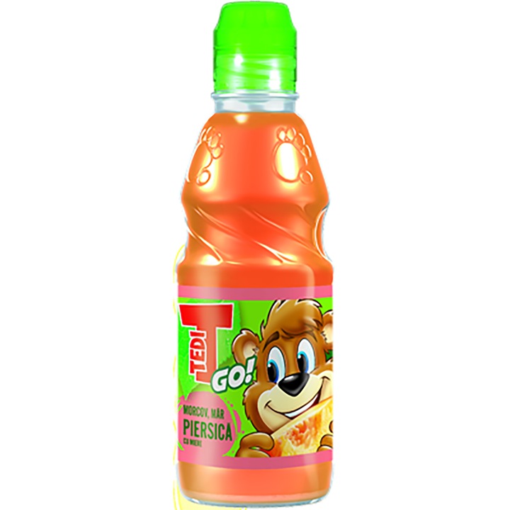 Suc Morcov Mar Piersici, 4 x 0.3 L, Tedi Go