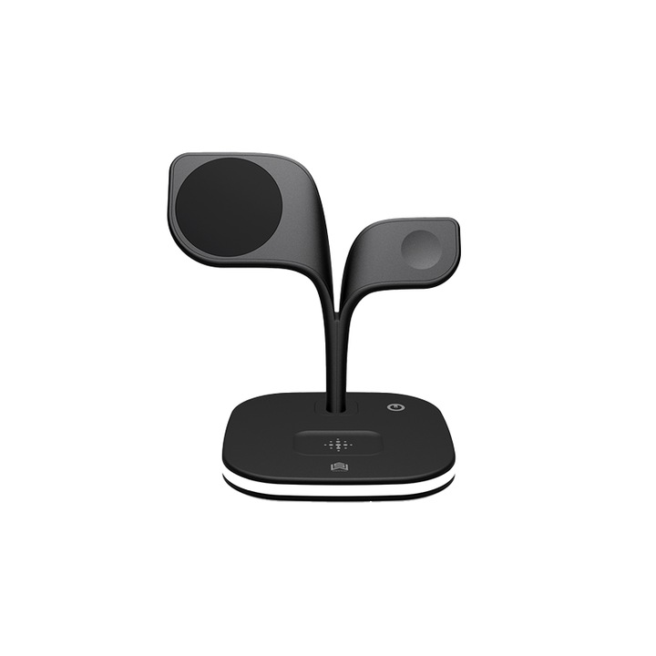 Mágneses vezeték nélküli töltő 3 az 1-ben, 165x120x160 mm, fekete