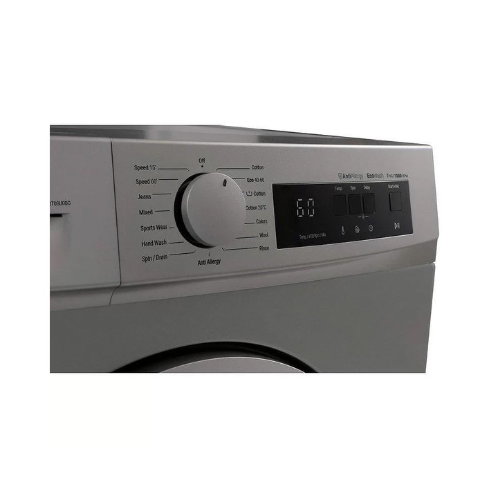 Masina de spalat rufe Daewoo WM710T0SU0BG, 1000 rpm, 7kg, 15 programe, Clasa D, Silver