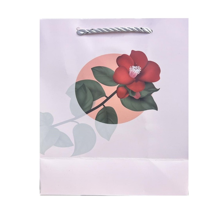 Punga cadou, Floare, Sclipici, 23X18X10CM