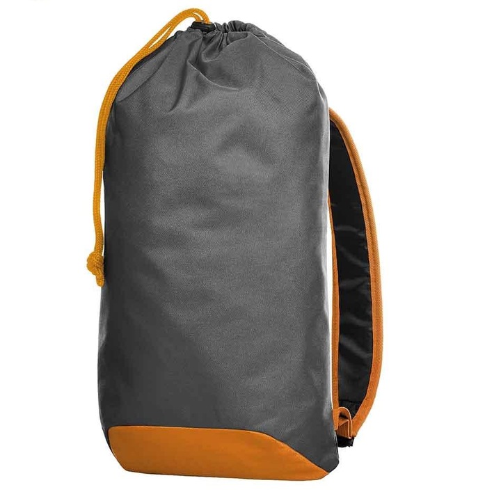 Ghiozdan VENITIVO ® cu breloc chei busola, un compartiment principal, buzunar exterior cu fermoar, adancime 14 cm x latime 25 x inaltime 37 cm, gri si portocaliu