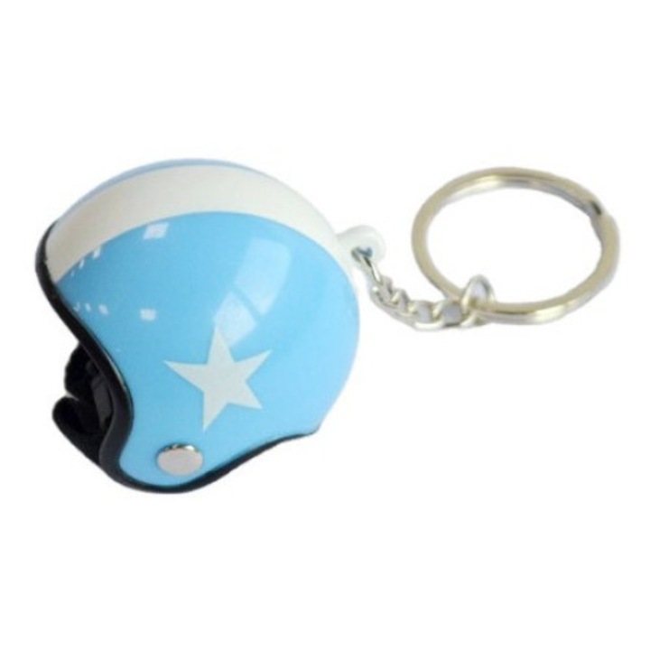 Kulcstartó kulcsokhoz, motoros sisak modell, kék
