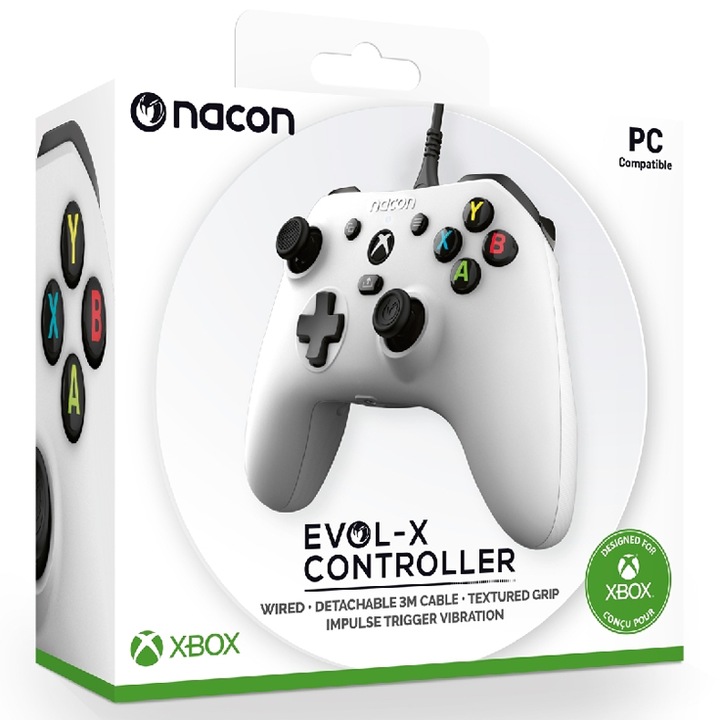 NACON Evol-X vezetékes Xbox kontroller (Xbox S/ONE/PC), Fehér