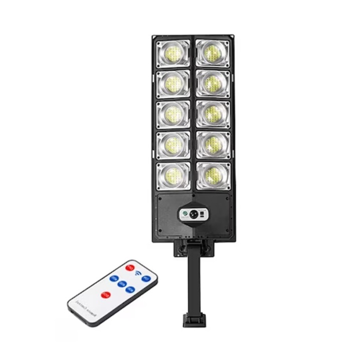 Lampa Solara Stradala Virtual Trend®, cu Protectie IP65, Rotire la 180 °, 4500 mAH, Material ABS, 3 Moduri de iluminare, 10 casete