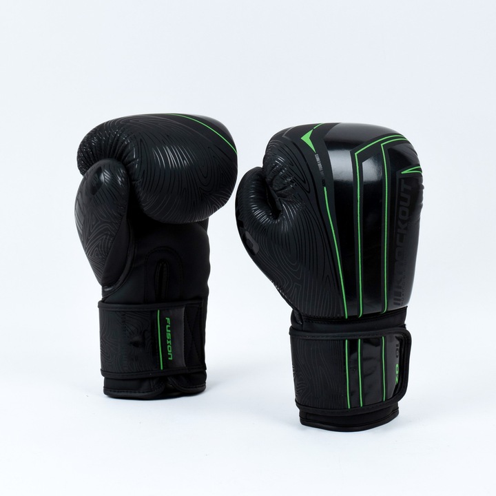 Bokszkesztyűk Knockout Fusion 10 oz / fekete/zöld