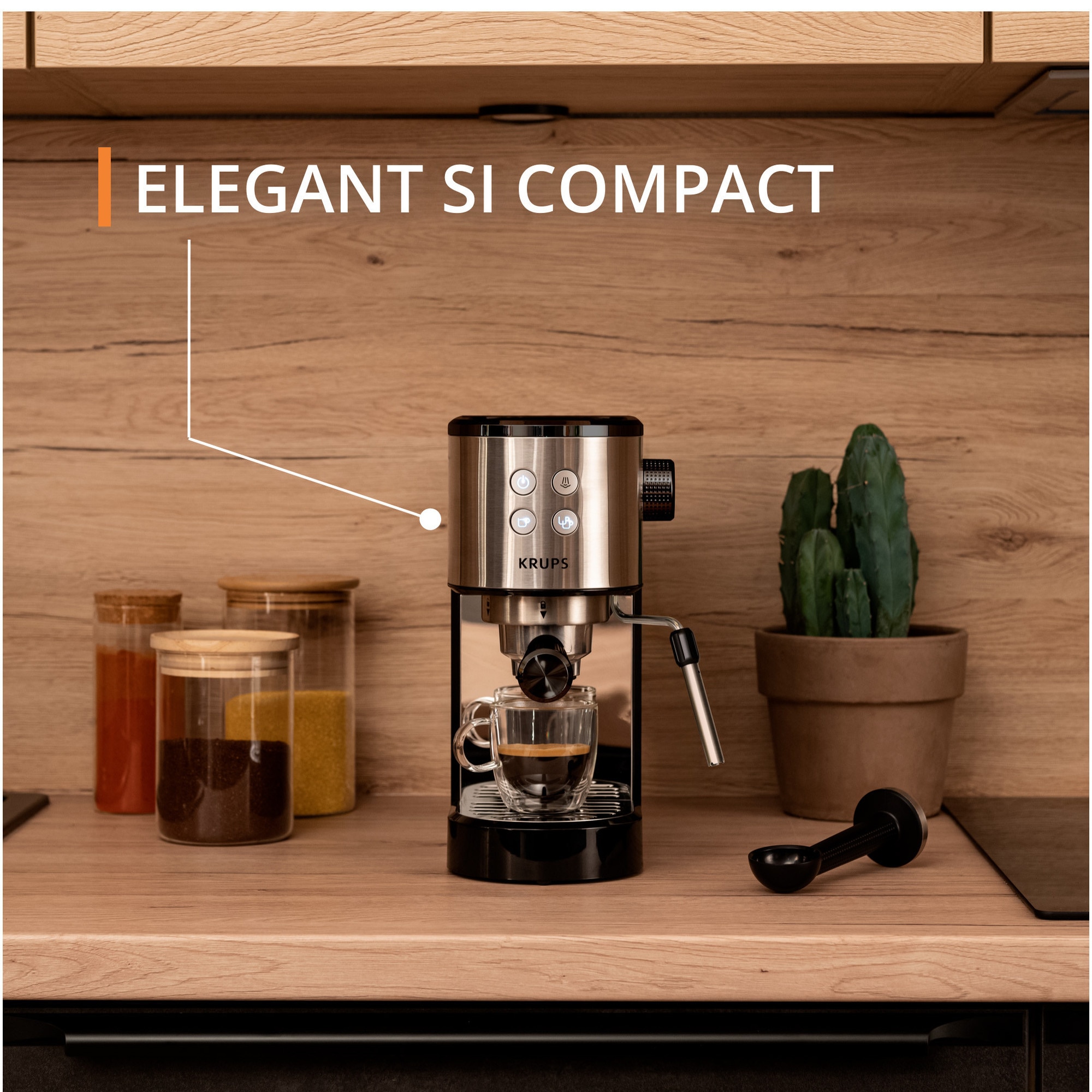 Espressor manual Krups Virtuoso Essential XP441810, presiune 15