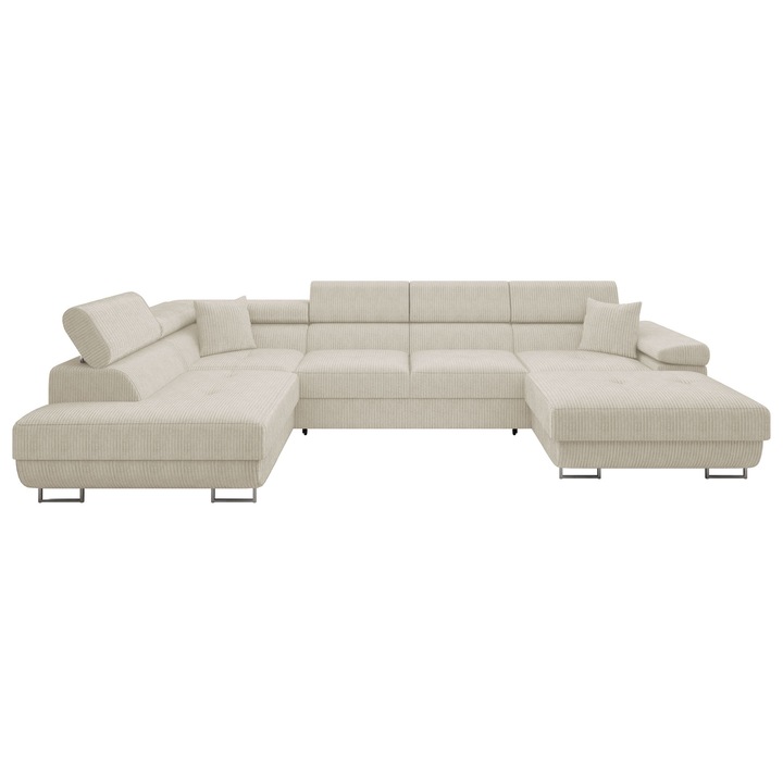 Coltar rabatabil Torezio Bis Reiat, MIRJAN24, Stanga, bej, 203x346x70 cm