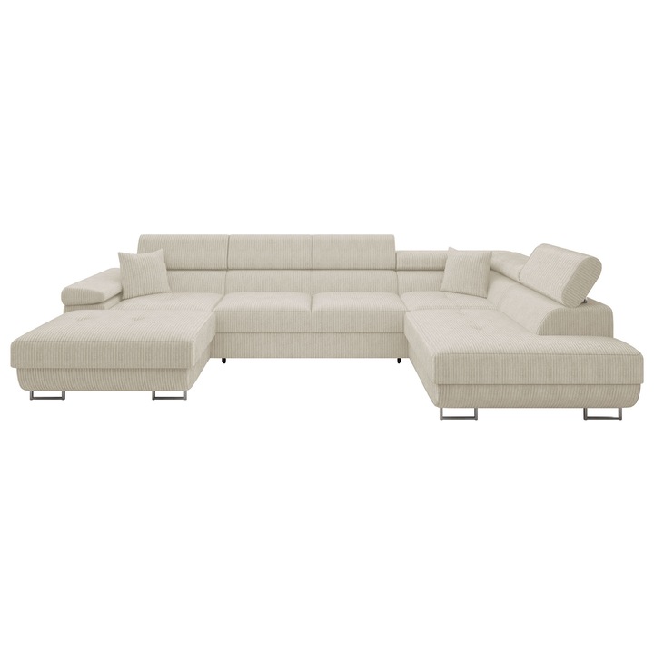 Coltar rabatabil Torezio Bis Reiat, MIRJAN24, Dreapta, bej, 203x346x70 cm