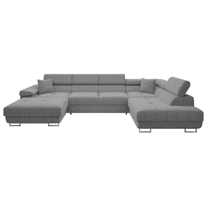 Coltar rabatabil Torezio Bis, MIRJAN24, Dreapta, gri, 203x346x70 cm