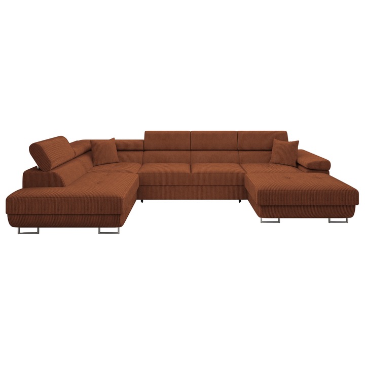 Coltar rabatabil Torezio Bis Reiat, MIRJAN24, Stanga, ciocolata, 203x346x70 cm